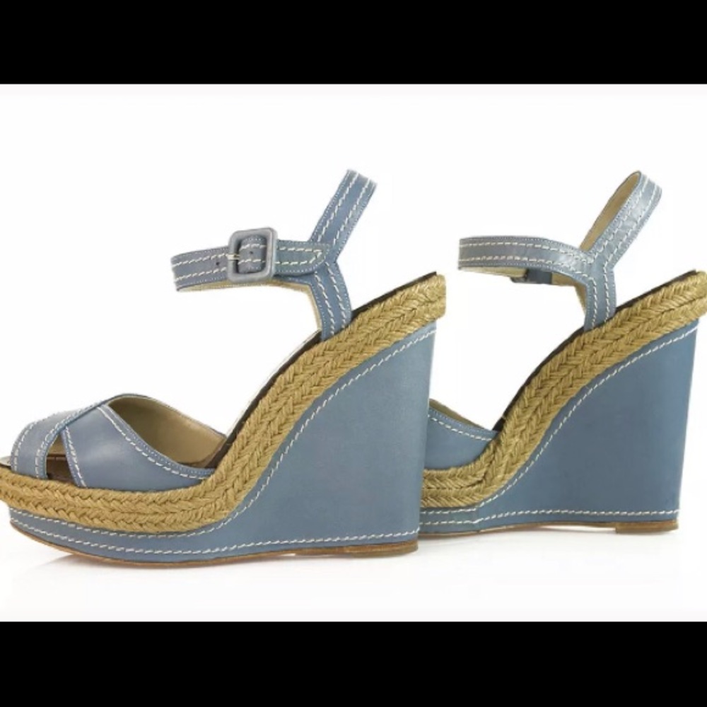 👠SOLD👠 Louboutin Blue wedge platform sandals - Picture 6 of 8